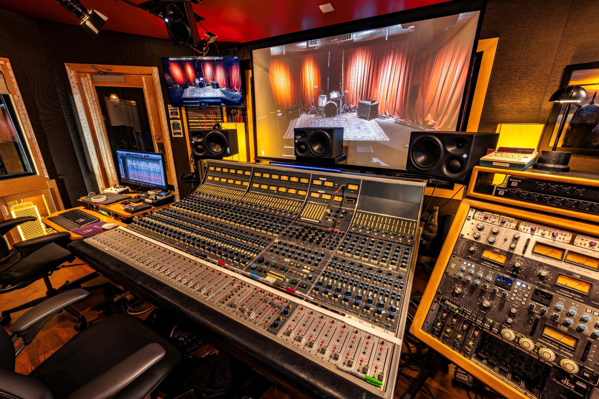 Studio A control room side angle — Neve 8068 MkII at Berkeley Street Studios